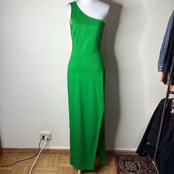 Lulus Green Good Times Only One Shoulder Maxi Dress - Picture 2 of 9